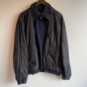 Vintage‎ Façonnable Albert Goldberg Bomber Jacket Black Navy L Leather AS-IS